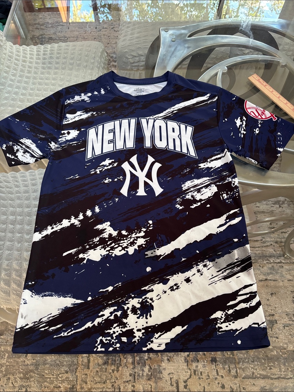 New York Yankees Kids Navy Graphic Tee with White Logo
